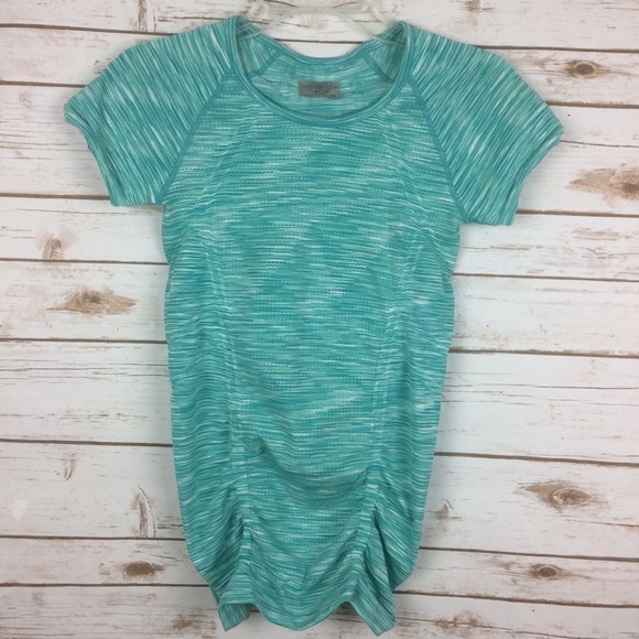 Athleta Tops - Athleta turquoise short sleeve fastest track tee